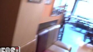 VINTAGE MOFOS – Hot Barmaid Rihanna Samuel Flashes Her Tits To A Customer Before She Sucks His Cock